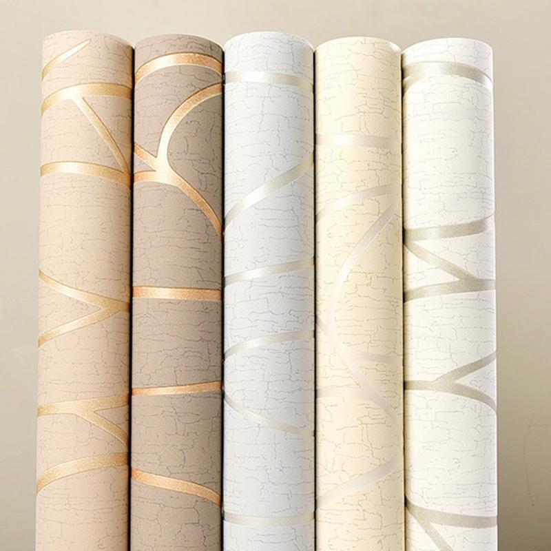 53cm Simple Modern 3D European Style Non-woven Fabric Room Decor Background Wall Wallpaper Curve Stripe Stickers Home Decoration