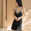 Korean Style Sexy Ice Silk Spaghetti Strap Nightgown for Women