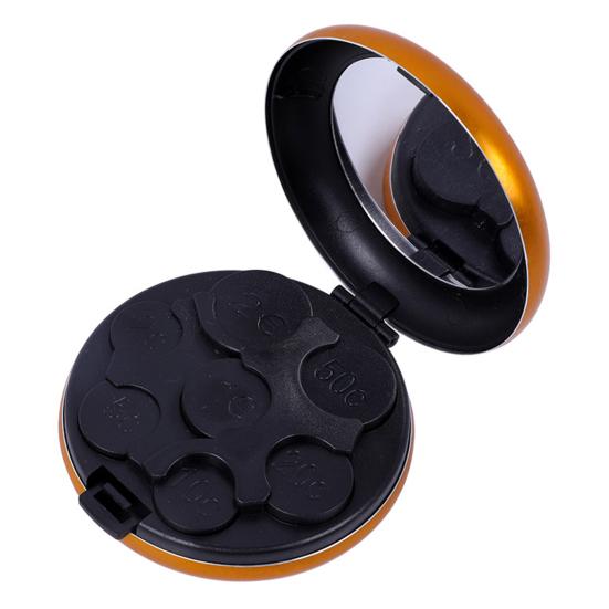 Coin Organizer with 7 Slots Large Capacity Built-in Mirror Compact Design Portable Travel Yen Coin Organizer Dispenser