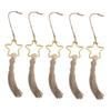 5 Pcs Star Tassel Hanging Ornament Elegant Wood Beads Jute Rope Tassel Decoration