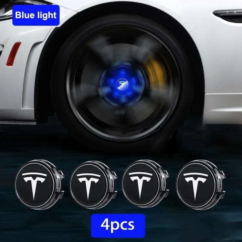 4PC/Set 57mm floating wheel hub cover suitable for Tesla Model 3/S/X, magnetic levitation center cover wheel hub logo