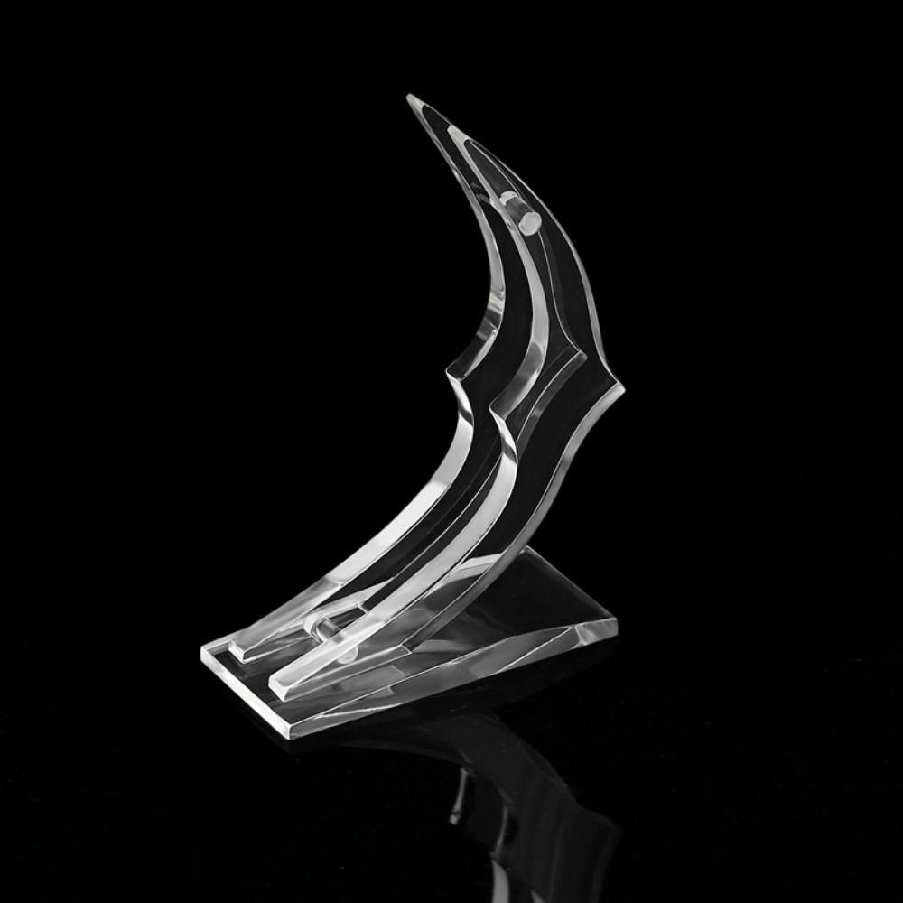 Clear Base Acrylic Display Stand Flat Bottom Gold Dipped Rose Flower Shelf Home