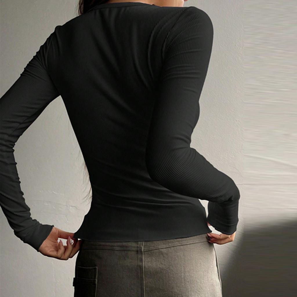 Модные женские рубашки с длинным рукавом, повседневные однотонные футболки на пуговицах, рубашки на пуговицах, рубашки с v-образным вырезом, базовые рубашки