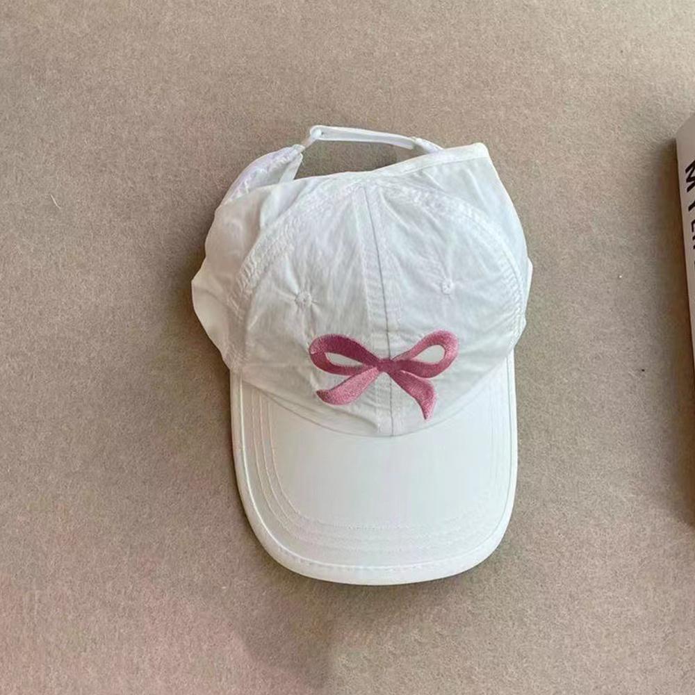 Summer Kids Baseball Caps Girls Hollow Top High Ponytail Caps UV Protection Sun Hat Children Peaked Cap Adjustable Visor Cap