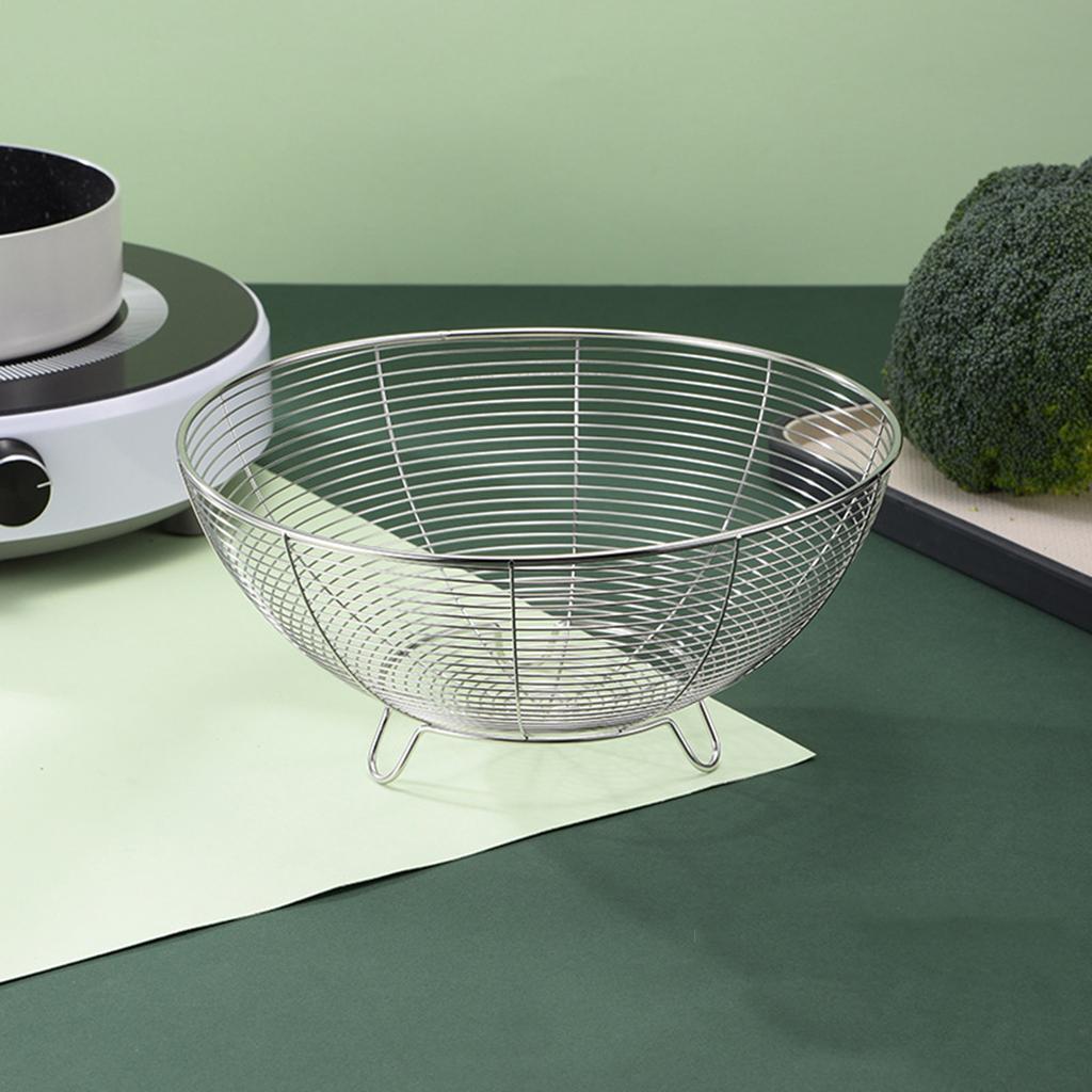 Многофункциональные корзины из нержавеющей стали для фруктов и овощей Элегантная металлическая чаша для хранения для организации кухни