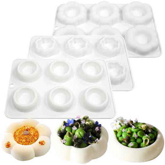 Mousse Cake Mold Food Grade BPA Free Heat-Resistant Dishwasher Safe 6-Cavity DIY Fondant Chocolate Mold