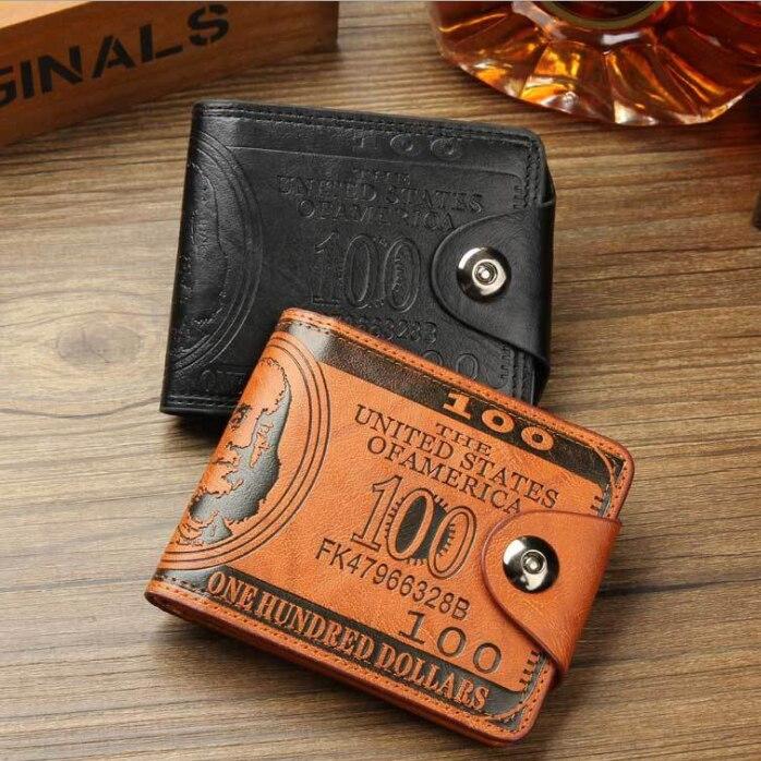 Модные мужские доллары кожаные кошельки доллар цена узор дизайнер повседневный держатель кредитной карты кошелек кошелек для мужчин кошелек