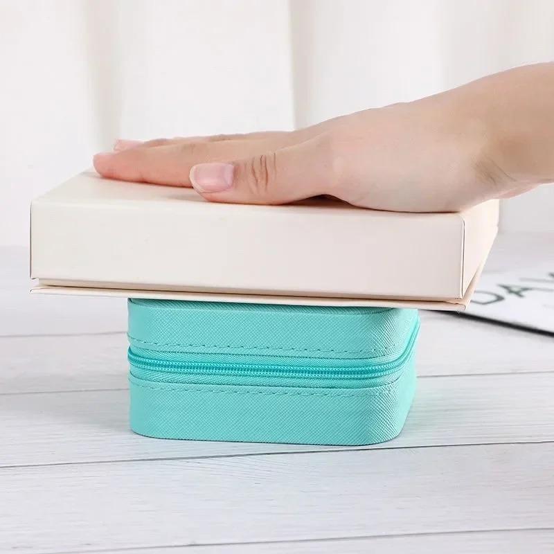 Портативная дорожная шкатулка для драгоценностей, ожерелье, серьги, кольцо, органайзер для ювелирных изделий, дисплей из искусственной кожи, большой вместительный футляр для ювелирных изделий