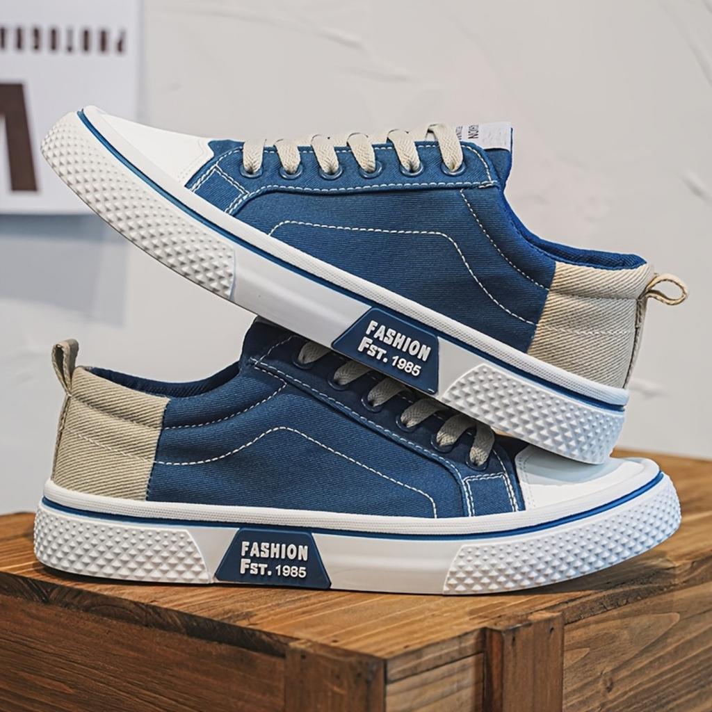 Men's Breathable Fabric Casual Canvas Shoes,Low Top Lace Up Outdoor Sneakers,Fashion Slip On Shoes.