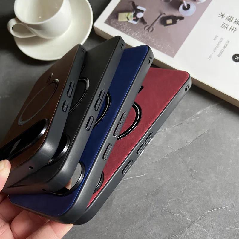 Роскошный деловой кожаный чехол для телефона Magsafe для Google Pixel 10 9 8 7 Pro XL 8A 7A Магнитный беспроводной зарядка Защитная крышка