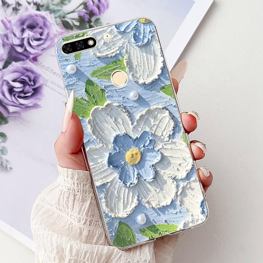 Чехол для Huawei Y7 Prime 2018 Nova2 Lite Роскошный Расписной Чехол Мягкий Тонкий Чехол для Телефона Для Huawei Y7 Pro 2018 Y72018 Задняя Крышка Сумки