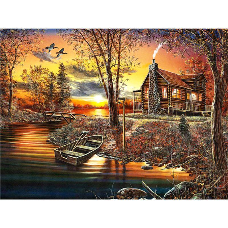 Diy 5d Алмазная картина Пейзаж Мозаика Вышивка крестом Пейзаж Алмазная мозаика Распродажа Зимний домашний декор Подарок