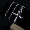 Necklace Silver Steel Cross Prayer 368