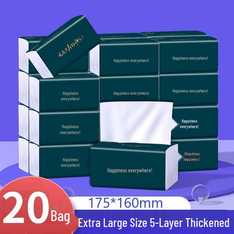 5-Ply Extra Thick Virgin Wood Pulp Facial Tissues, 420 Tissues, Pull-Out Style, Full Box Value Pack