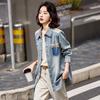 Джинсовая рубашка женская весна и осень новый дизайн рубашка модный лацкан повседневный топ куртка
