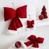 Christmas Solid Color Plush Bow Pendant Creative Festival Home Background Decoration Ornaments Party Atmosphere Supplies