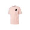 Puma Letter Print Round Neck Pullover Sports Casual Short Sleeve T-Shirt Unisex T-Shirt Light-Pink 539662-66