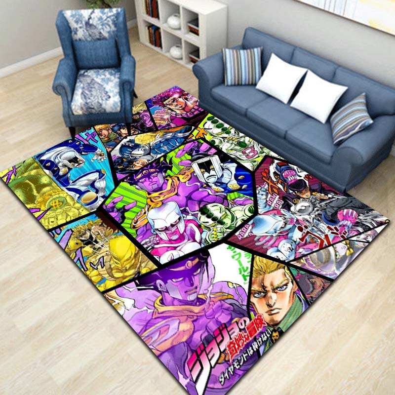 3D Классическое Аниме J-JoJo's Bizarre Adventure Игровой Ковер Кофейный Столик Гостиная Спальня Декор Противоскользящий Ковер Подарок