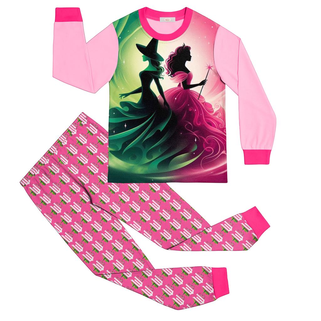 Children's Fashion Suit Skirt Round Neck Long Sleeve Top Pants