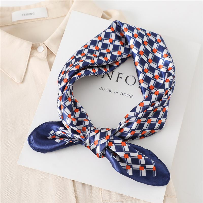 Модный шелковый квадратный шарф для женщин, 60 см, атласная шея, повязка для волос, сумка, мягкий офисный шейный платок, хиджаб, женский платок, бандана