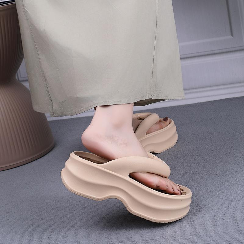 Мода 2025 Новое поступление Платформа Шлепанцы Женские Летние Тапочки Женские Туфли на Высоком Каблуке Разноцветные Мягкая Подошва Девушки Пляжные Уличные Слайды