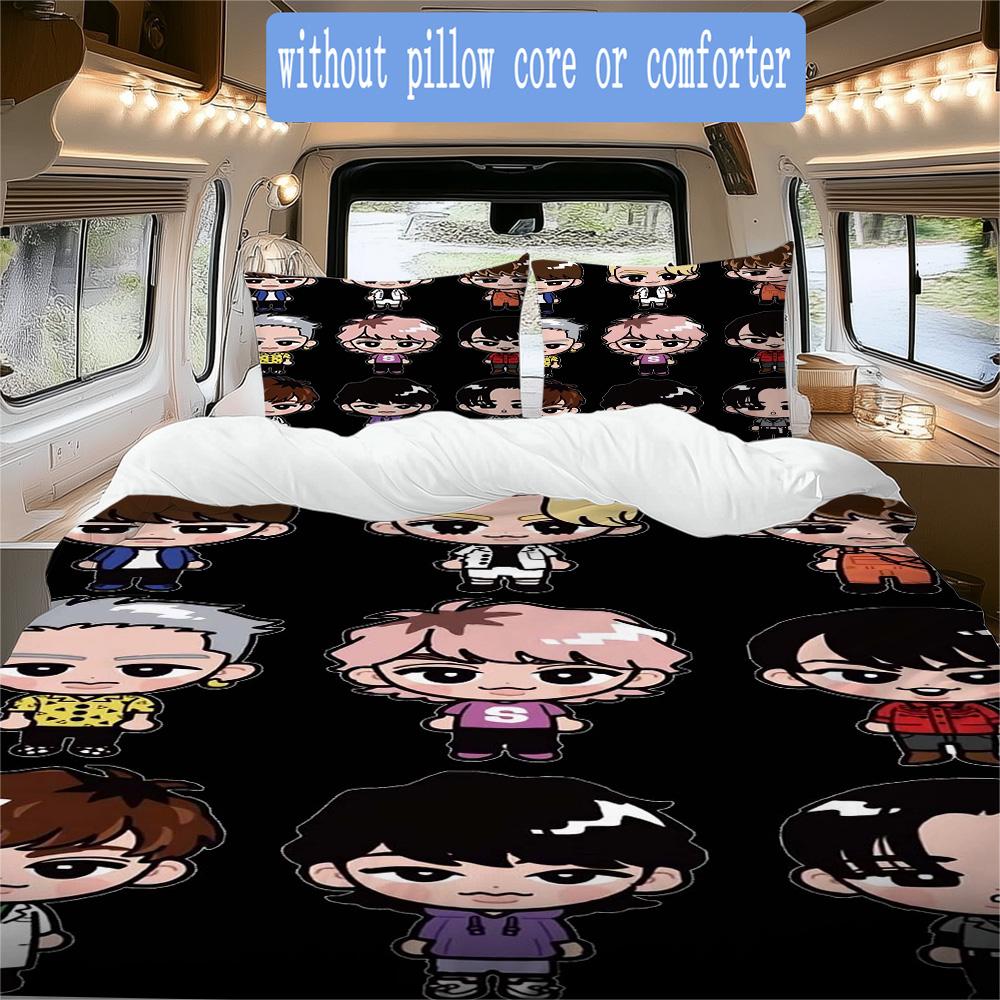 Snowman anime Pattern Bedding,Quilt Set Quilt Cover Pillowcase Home Birthday Gift (1*duvet cover+2*pillowcase,without core)ZSJT0917413