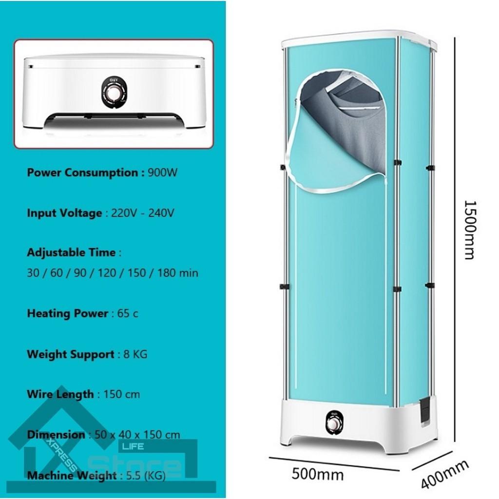 Portable Quick-Drying Machine with Intelligent Timer 900W Folding Mini Clothes Dryer for Household Dormitory