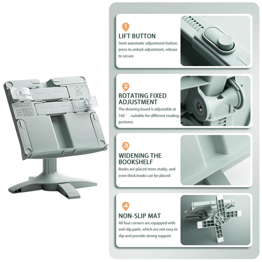 Adjustable Angle Lifting Landing Book Stand Extendable Book Holder Portable Reading Bookshelf  Pad