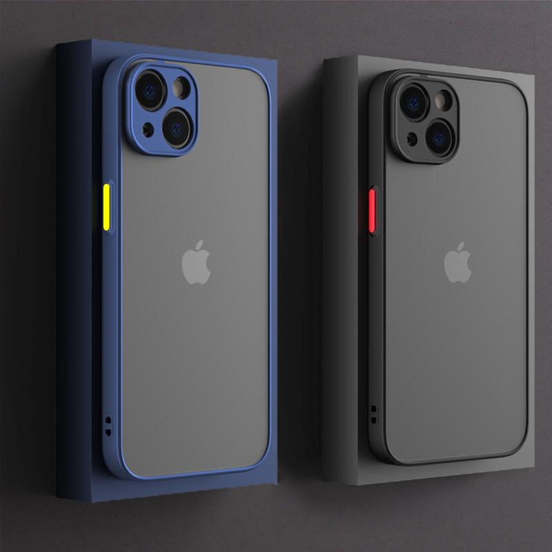 Полупрозрачный матовый чехол для iPhone 17 16 15 14 13 12 11 Pro Max X XR Xs SE 2022 2020 7 8 Plus 6 6s 13 Mini Чехол-накладка Броня Бампер Ударопрочный