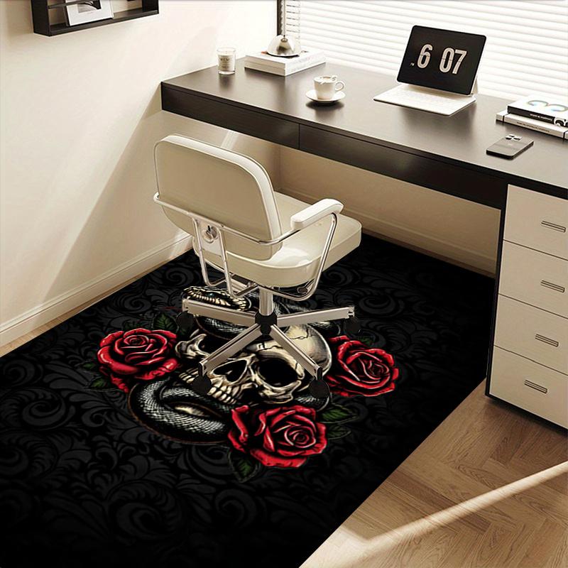 Chair Mat: Gothic Snake & Skull Office Carpet - Large Size, Home Decor, Sofa Rug, Gift for Office or Bedroom0214A
