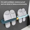 Bathroom Slipper Holder Wall Mounted Storage Rack Durable Construction Strong Load-bearing Slipper Shoes Shelf