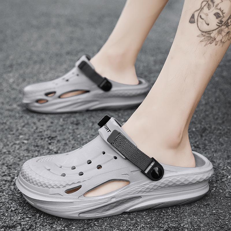 New Radio Wave Hole Shoes Breathable Fashion Lightweight Comfortable Beach Shoes Garden Shoes Men's K Outdoor Casual Non-slip