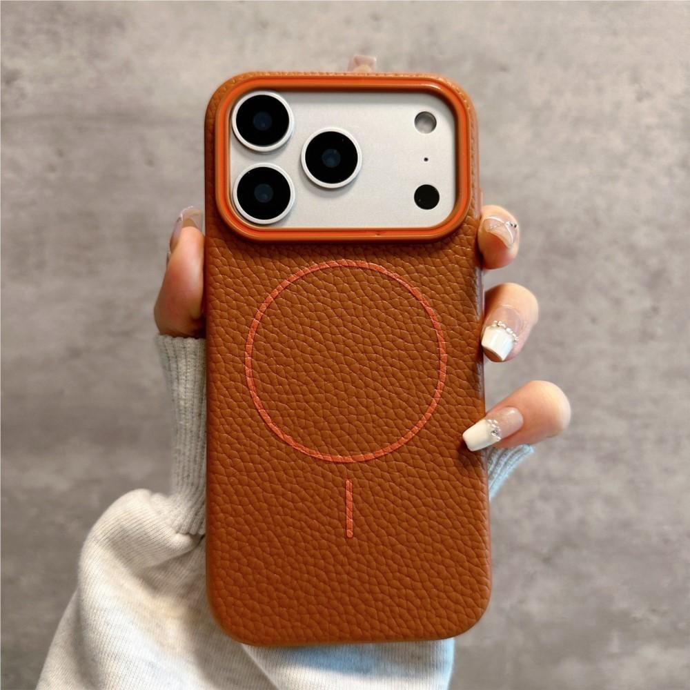 Кожаная матовая текстура Для Чехла Для Для Iphone 17 Air 17E 16 16E 1 14 Plus 13 12 11 Pro Max Магнитная TPU Крышка