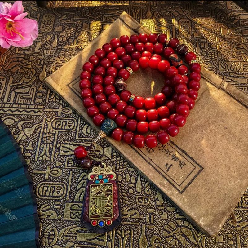 Temple Mutton Fat White Jade Bodhi Root 108 Beads Unisex Bracelet Necklace Pendant Buddhist Beads