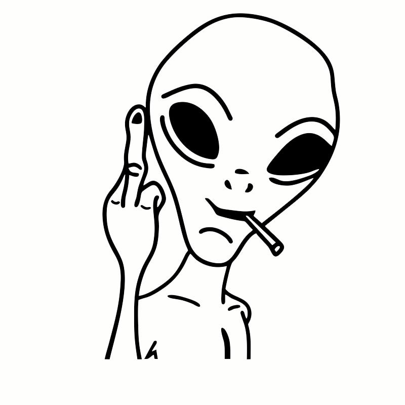 HungMieh Car Stickers Funny Alien Personality Ufo Decals Laser Vinyl Sticker Car 3D Car Styling Decoration 10.3X15cm
