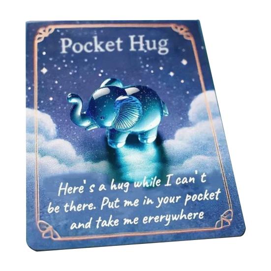Pocket Hug Animal Resin Mini Animal Pocket Hug Token with Card Emotional Support Turtle Miniature Encouragement Gift for Christmas Birthday