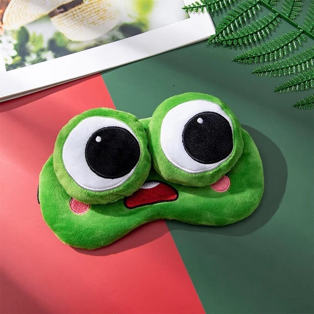 Skin-friendly Frog Sleep Eye Mask Cartoon Plush Sleeping Eye Cover Lovely 3D Eye Mask Dream Night