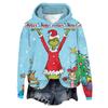 Women's Hooded Long Sleeve Christmas Printed Flannel Top Hooded Sweatshirt
