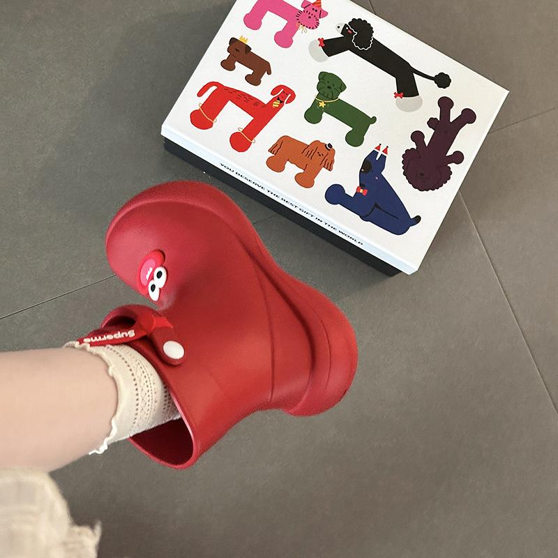 Повседневные нескользящие резиновые сапоги милые мультяшные туфли Мэнмэн женские 2025 лето новая обувь мягкая толстая подошва большеглазые дождевые сапоги