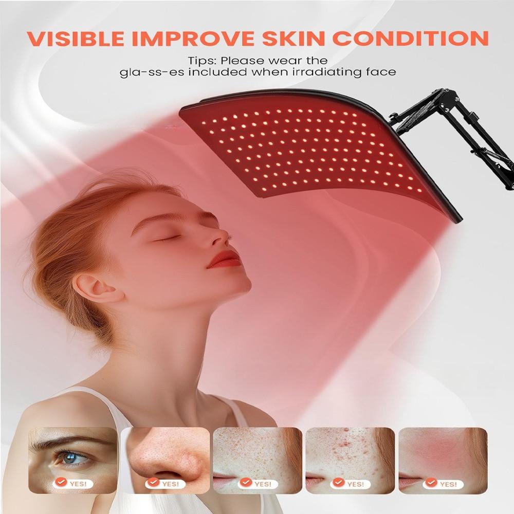 2-in-1 Red Light Therapy Lamp Detachable 850+660NM Infrared Light Device Household 120 LEDS Red Light Therapy Equipment