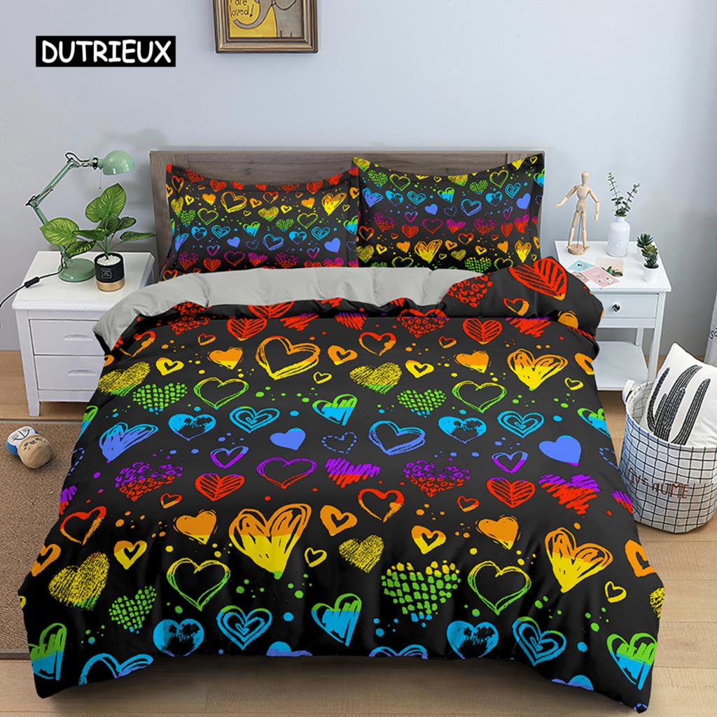 Комплект постельного белья с геометрическим принтом, разноцветный полосатый пододеяльник для детей, детское одеяло, 2/3 шт., микрофибра, домашний текстиль