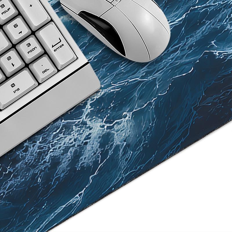 Mouse Pad Dark Blue Ocean Waves Gamer printon demand Computer Large Mousepad XXL MousePads Office Non-Slip Carpet Mice Pad