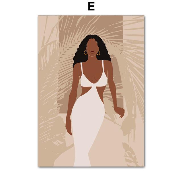 Abstract Fashion Vintage Boho Girl Snake Wall Art Canvas Painting Nordic Posters And Prints Wall Pictures For Living Room Decor No Frame