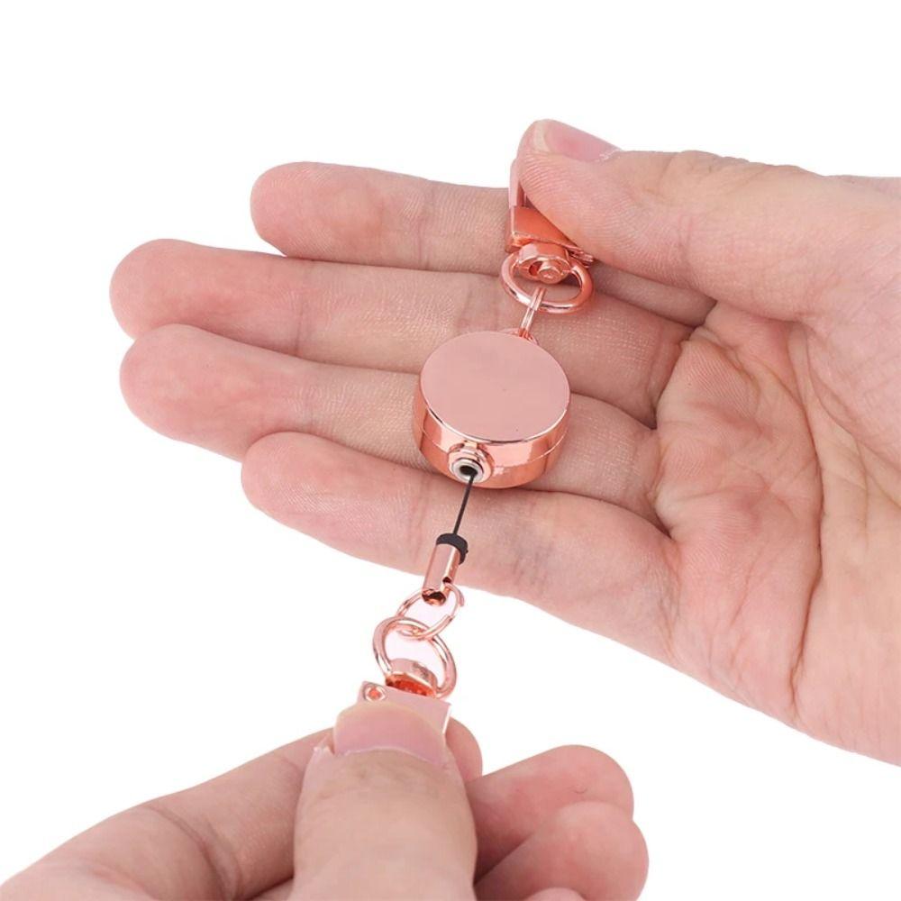 Easy-to-pull Buckle Elastic Keychain Anti-theft Sporty Retractable Key Ring  Yoyo Ski Pass ID Card