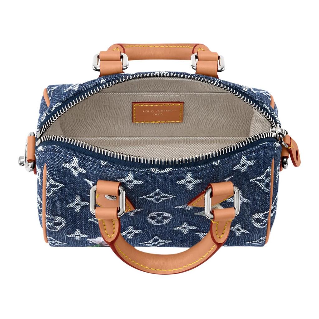 LOUIS VUITTON Speedy Monogram Floral Denim Shoulder Bag, Crossbody Bag, Handbag Men's Blue M27557