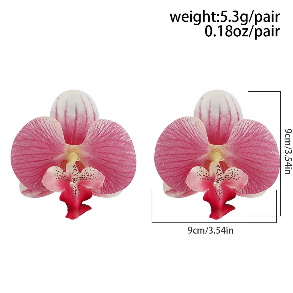 Butterfly Orchid Pendant Earrings With Exaggerated Large Flower Design, Perfect For Women'S Personalized Earrings And Holiday Gifts.