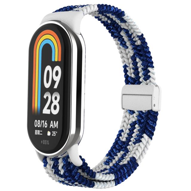 Плетеный ремешок для Xiaomi Mi Band 8, эластичная нейлоновая петля Solo, регулируемый ремешок для часов, браслет с магнитной пряжкой для Miband 8, NFC