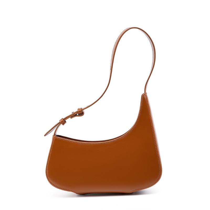 Kendall Style Minimalist Leather Half-Moon Shoulder Bag 2025 Women's Handbag
