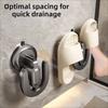 2pcs Suction Cup Drainage Storage Rack Wall Mounted Bathroom Sandal Holder  Balcony