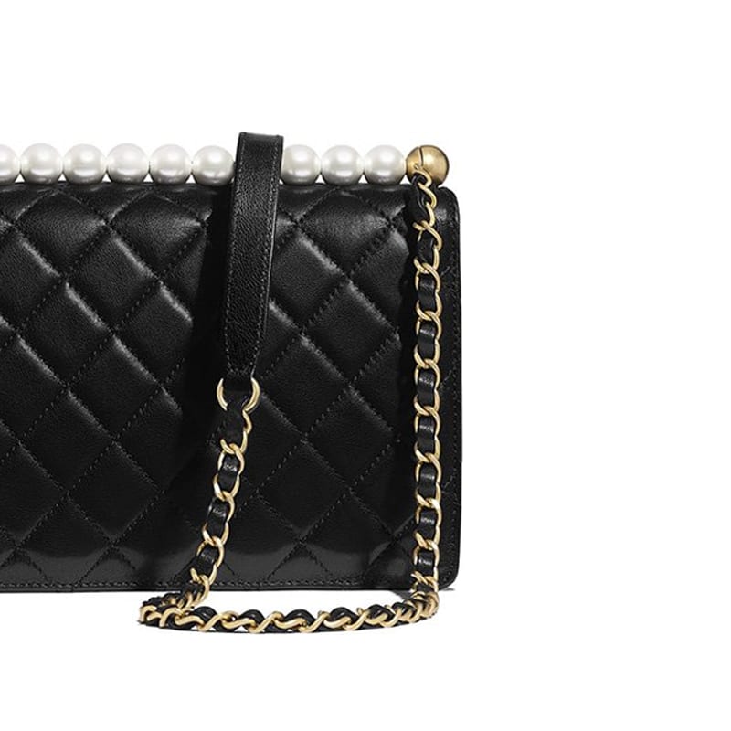 Chanel Сумка с клапаном из овчины, Сумка на плечо, Сумка через плечо Женская Черная AS0585-B00374-94305